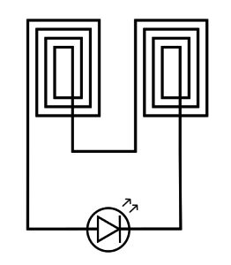 Circuit à 2 bobines en série et 1 LED